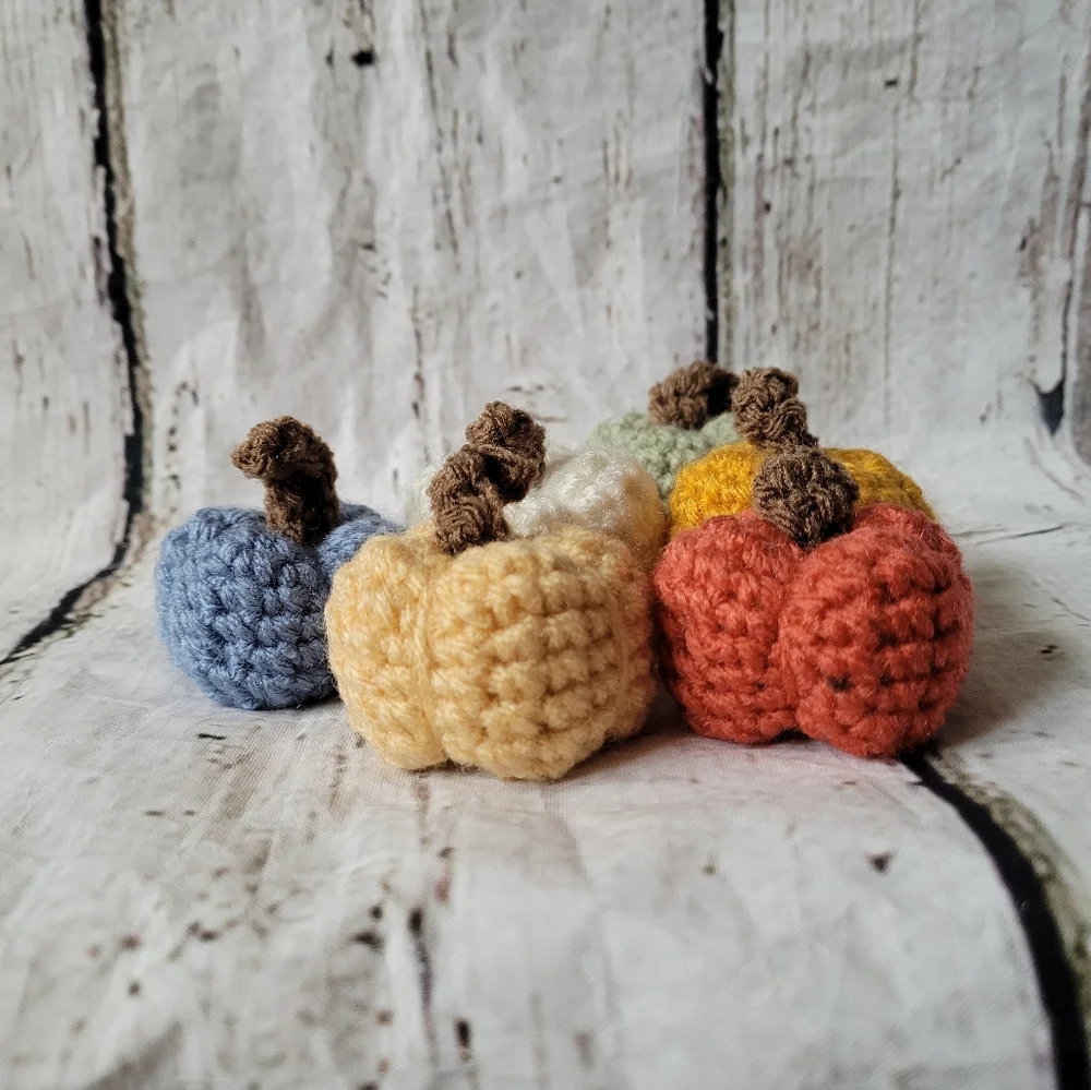 Crochet Mini Pumpkin Decor Set
